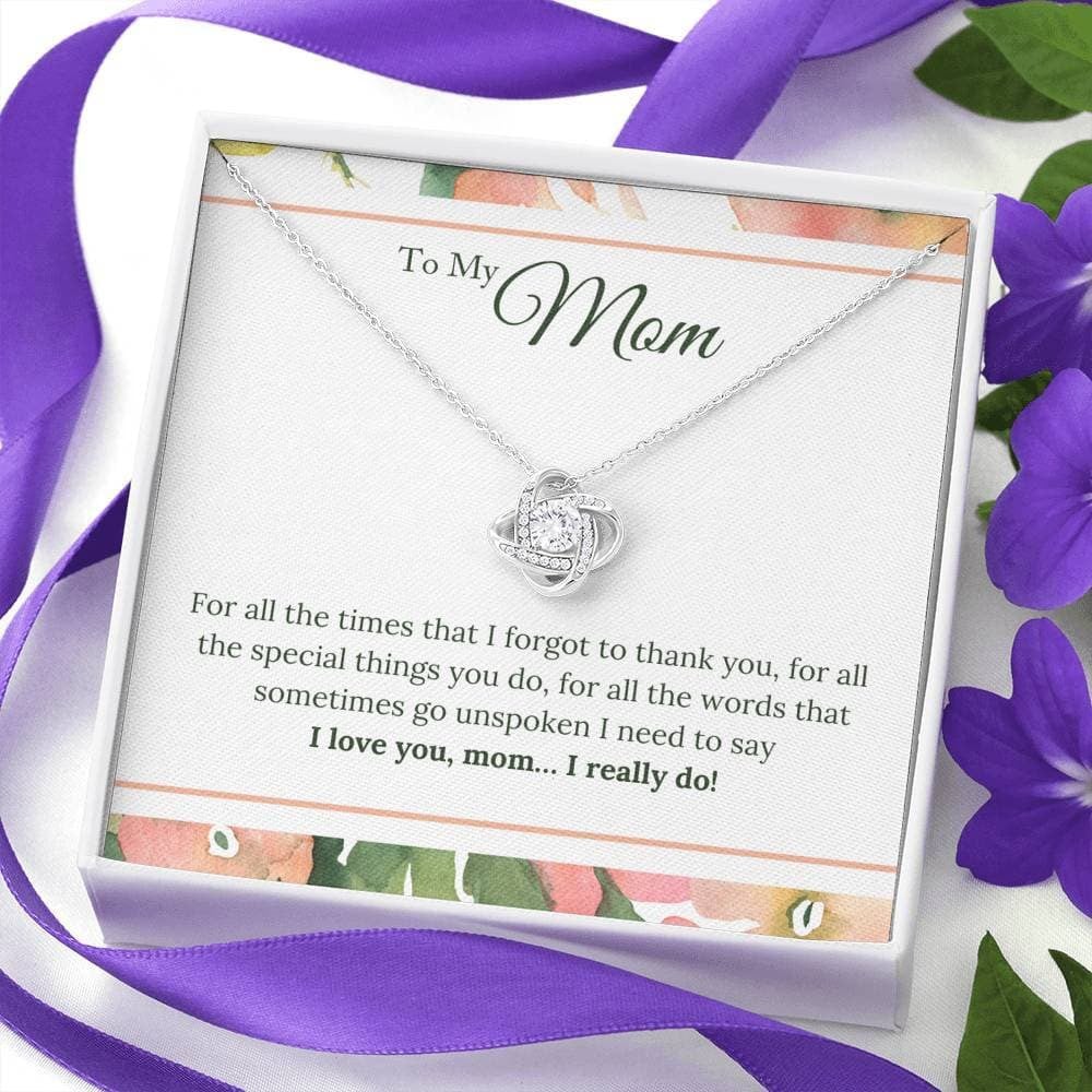 I Love You Mom I Really Do Love Knot Necklace