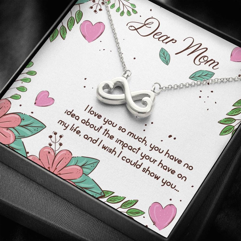 I Love You So Much Floral Pattern Infinity Heart Necklace Gifts For Mom
