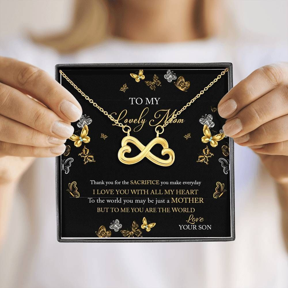 I Love You With All My Heart Infinity Heart Necklace Gift For Mom