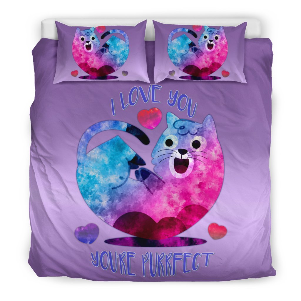 I Love You You’Re Purrfect For Cat Lovers 3D Customized Duvet Cover Bedding Set