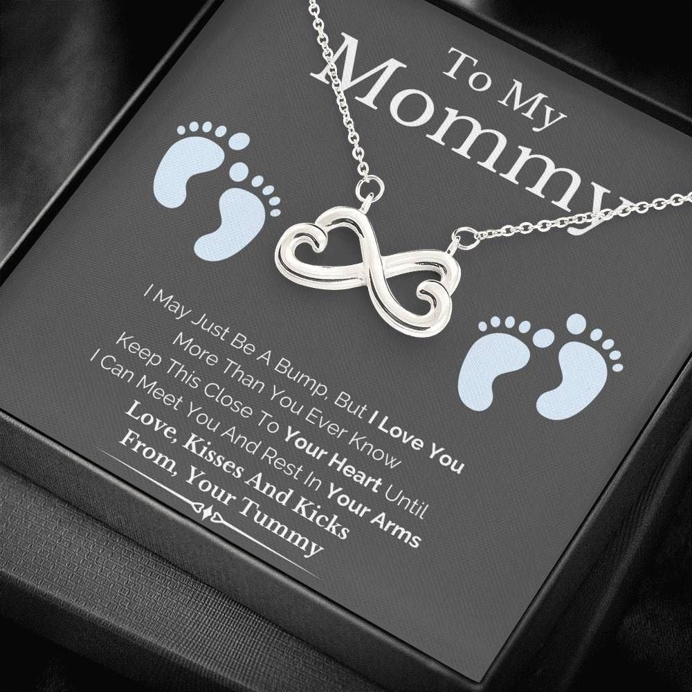 I May Just Be A Bump Infinity Heart Necklace Gift For Mom