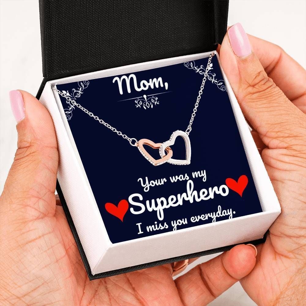 I Miss You Everyday Interlocking Hearts Necklace For Mom