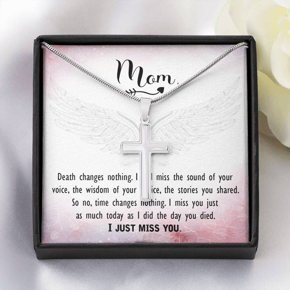 I Miss You Just As Much Today Cross Necklace Gift For Mom
