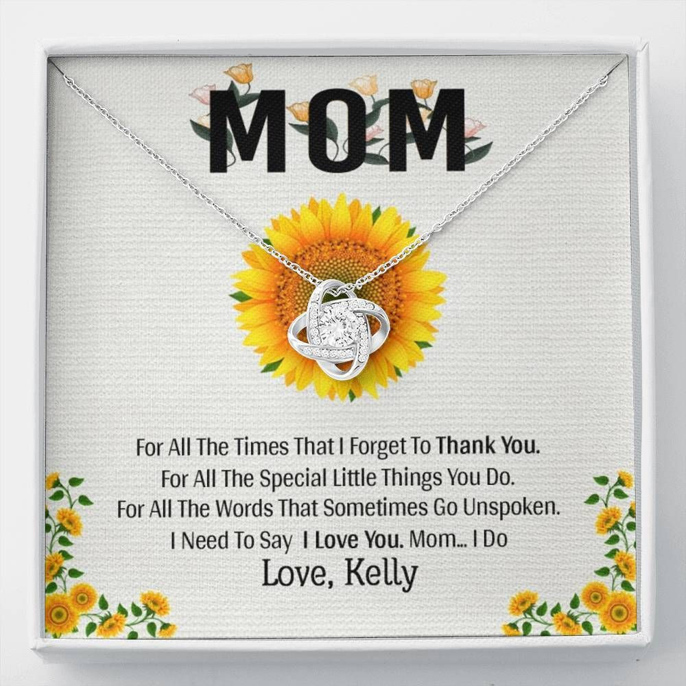 I Need To Say I Love You Gift For Mom Custom Name Love Knot Necklace