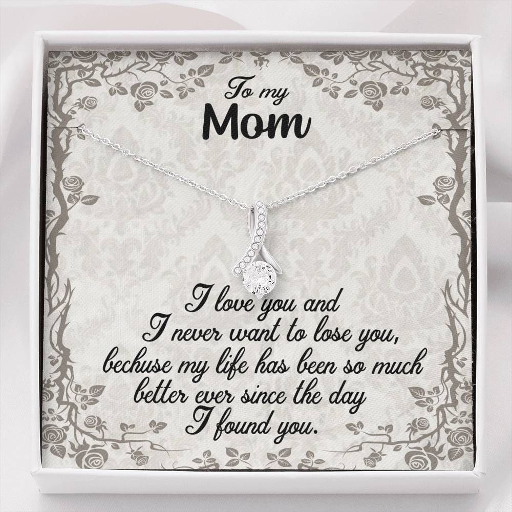 I Never Want To Lose You 14K White Gold Alluring Beauty Necklace Gift For Mom