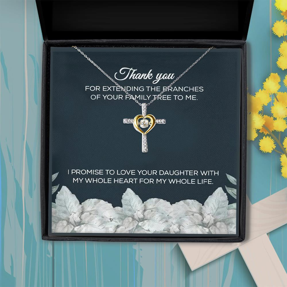 I Promise To Love Your Daughter Gift For Mother In Law Cross Dancing Necklace