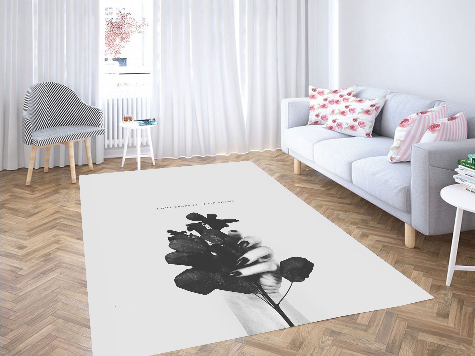 I Will Carry All Your Shame Monochromatic Carpet Rectangle Rug