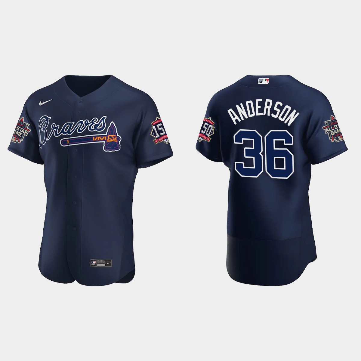 Ian Anderson #36 Atlanta Braves Alternate 2021 MLB All-Star Jersey - Navy