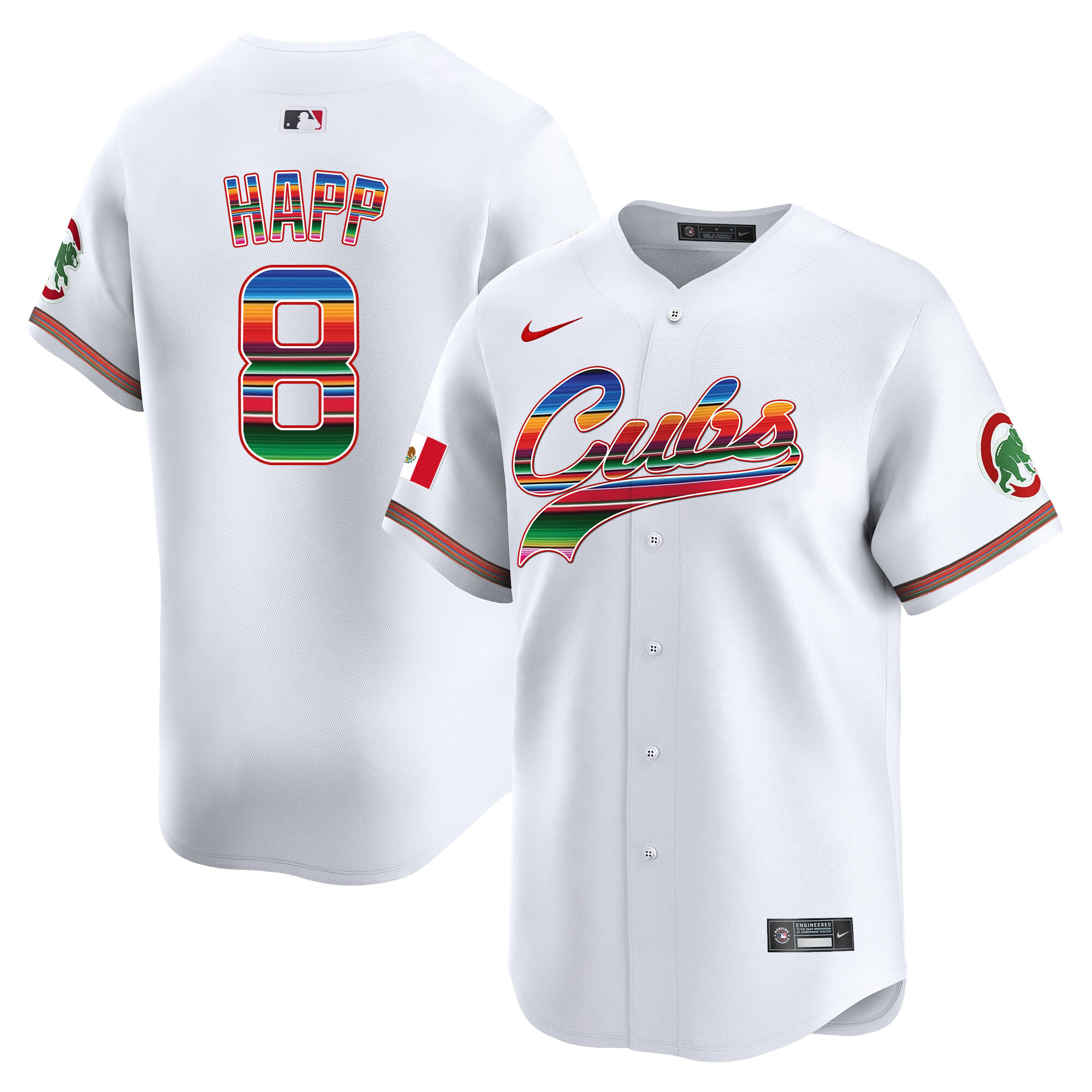 Ian Happ Men's Chicago Cubs Mexico Vapor Premier Limited V2 White Jersey - All Stitched