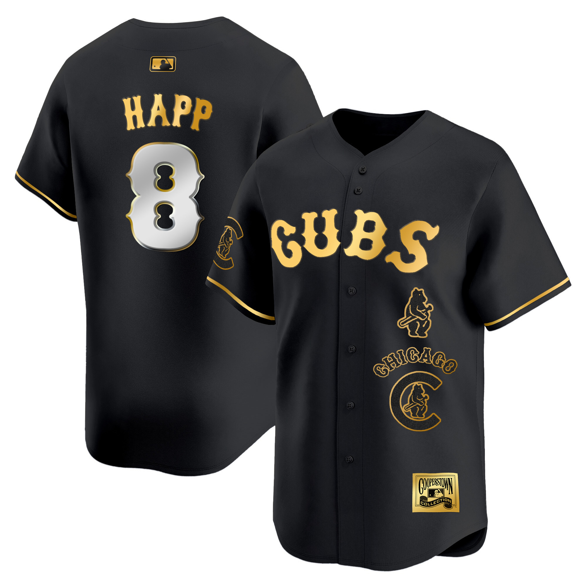 Ian Happ Men's Chicago Cubs Special Vapor Premier Limited Black Gold Jersey - All Stitched