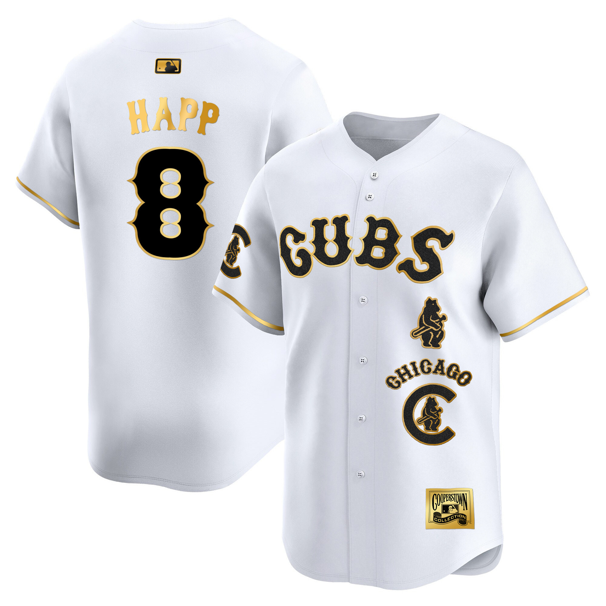 Ian Happ Men's Chicago Cubs Special Vapor Premier Limited White Gold Jersey - All Stitched