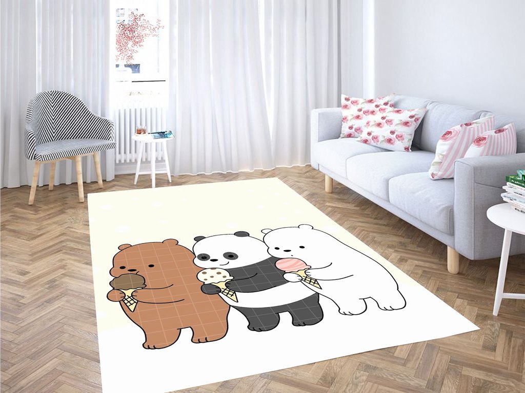 Ice Cream And We Bare Bears Living Room Modern Carpet Rectangle Rug