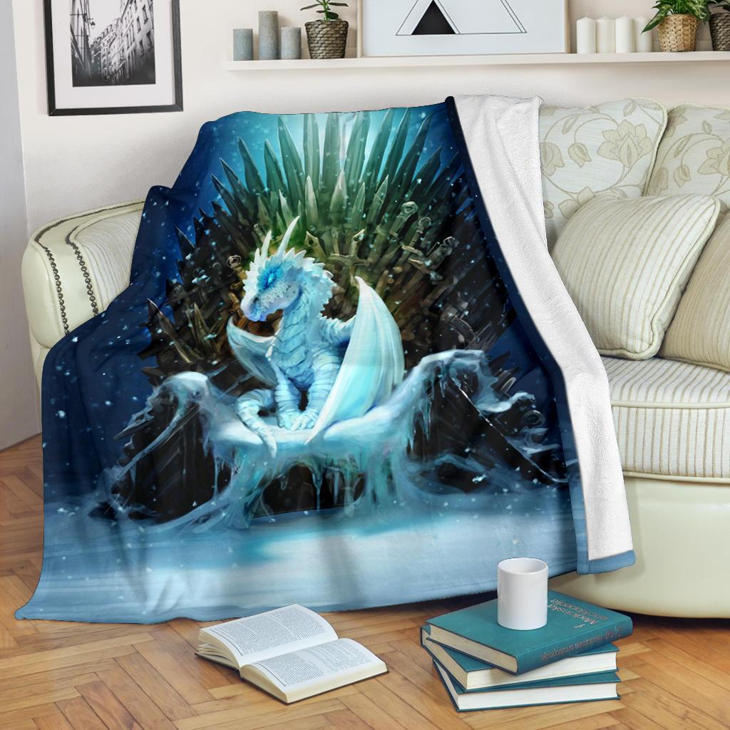 Ice Dragon Sherpa Blanket Cozy Blanket Fleece Blanket