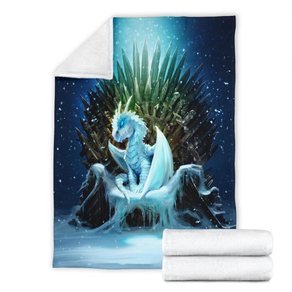 Ice Dragon Sherpa Blanket Cozy Blanket Fleece Blanket