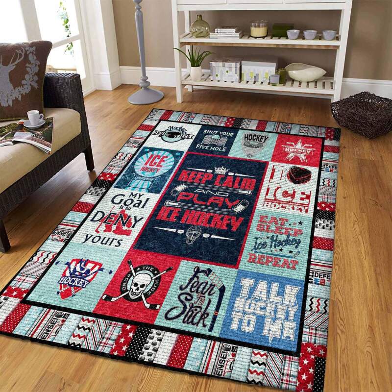 Ice Hockey Rectangle Rug