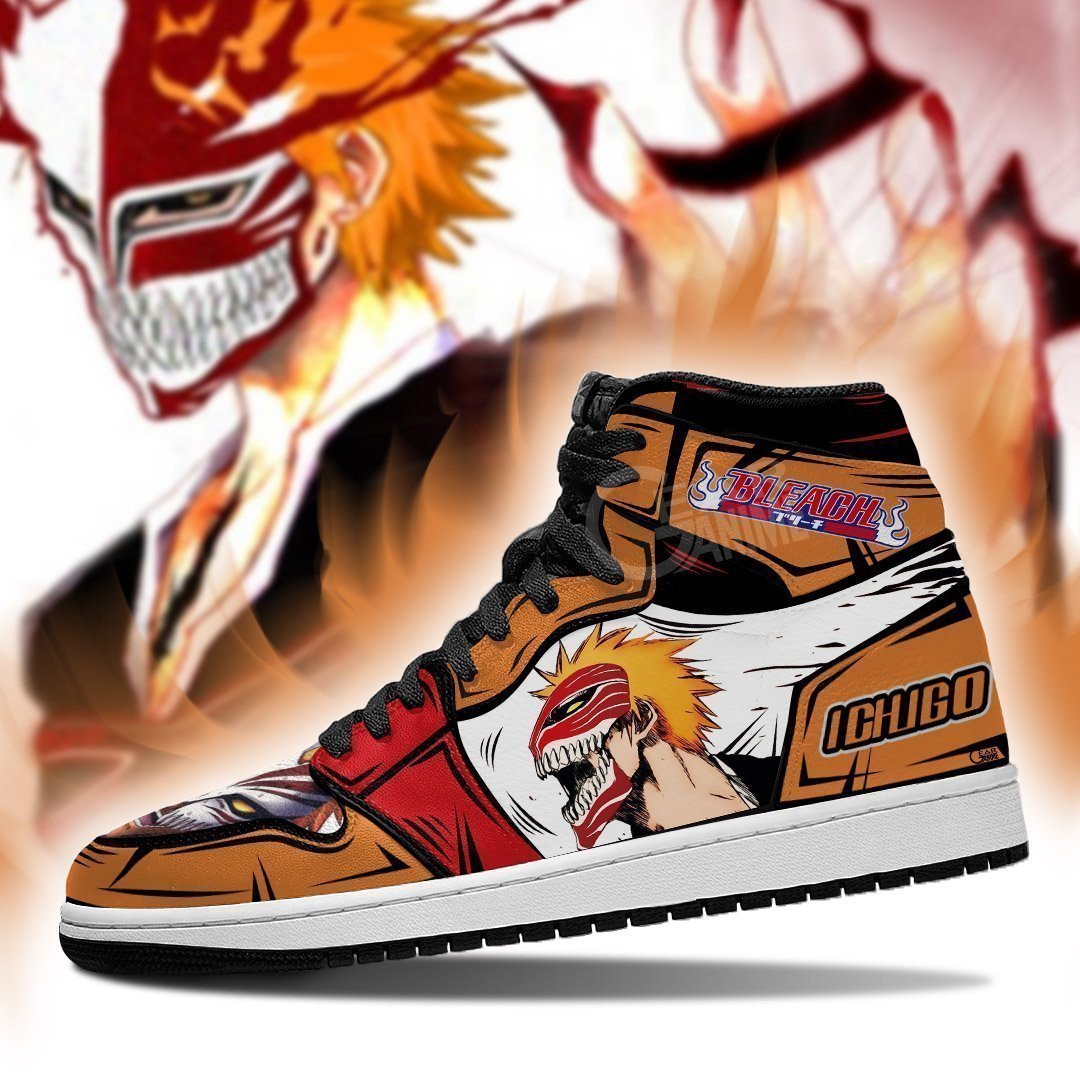 Ichigo Hollow JD1s Sneakers Bleach Anime Shoes Fan Gift Idea, Air Jordan Hightop