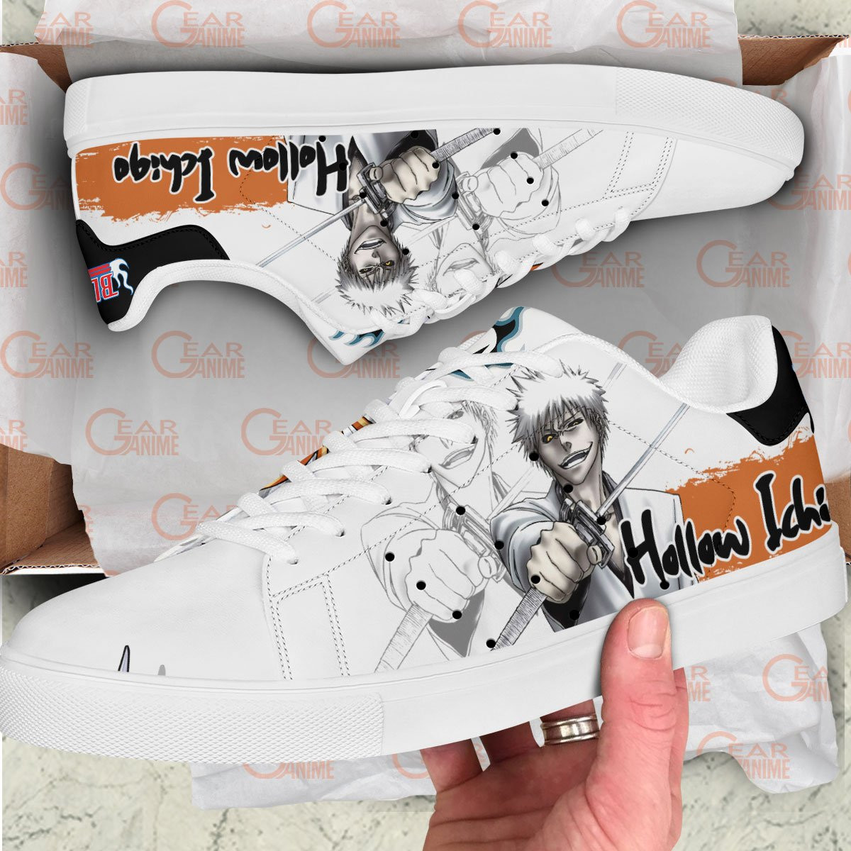 Ichigo Hollow Skate Sneakers Custom Anime Bleach Shoes