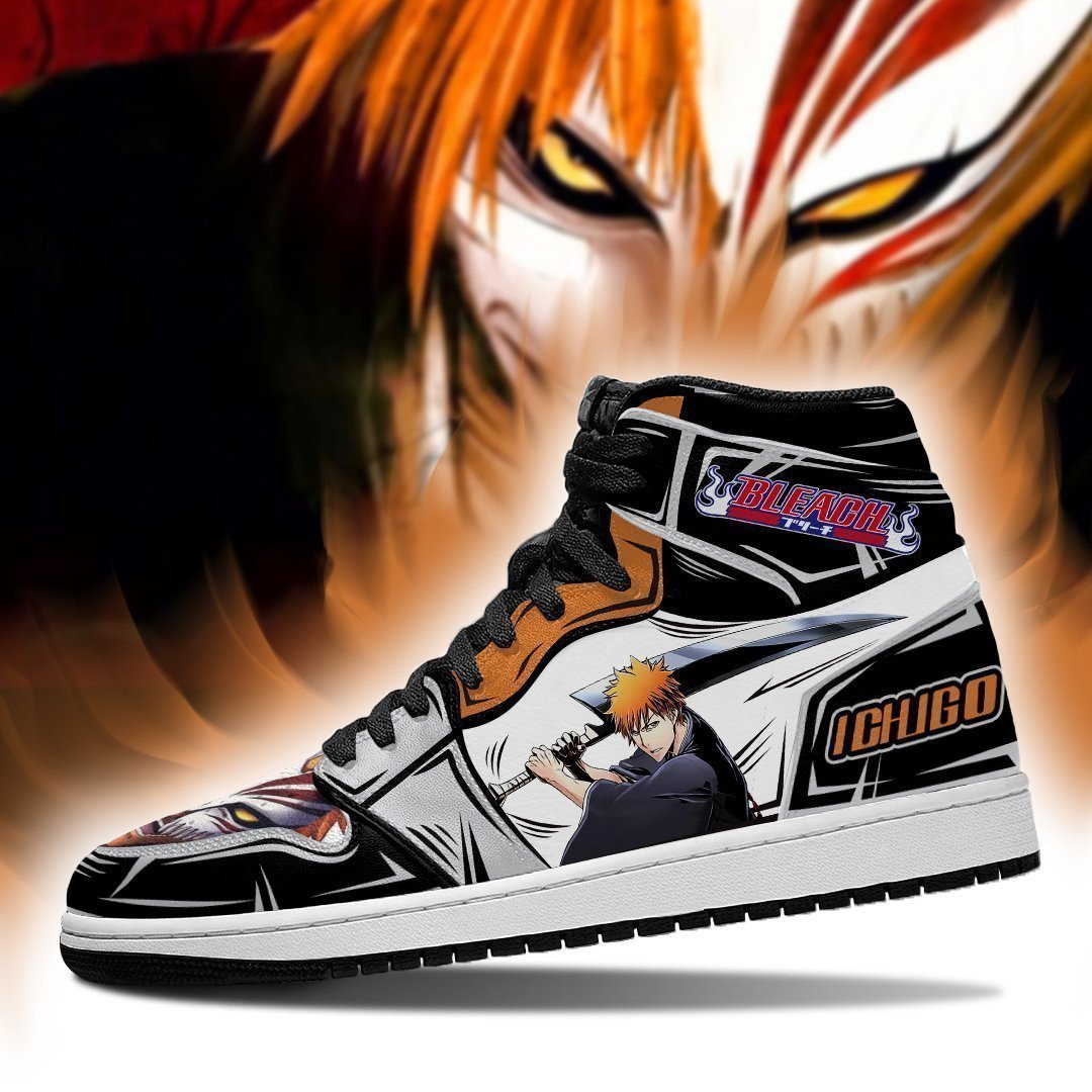 Ichigo JD1s Sneakers Bleach Anime Shoes Fan Gift Idea, Air Jordan Hightop