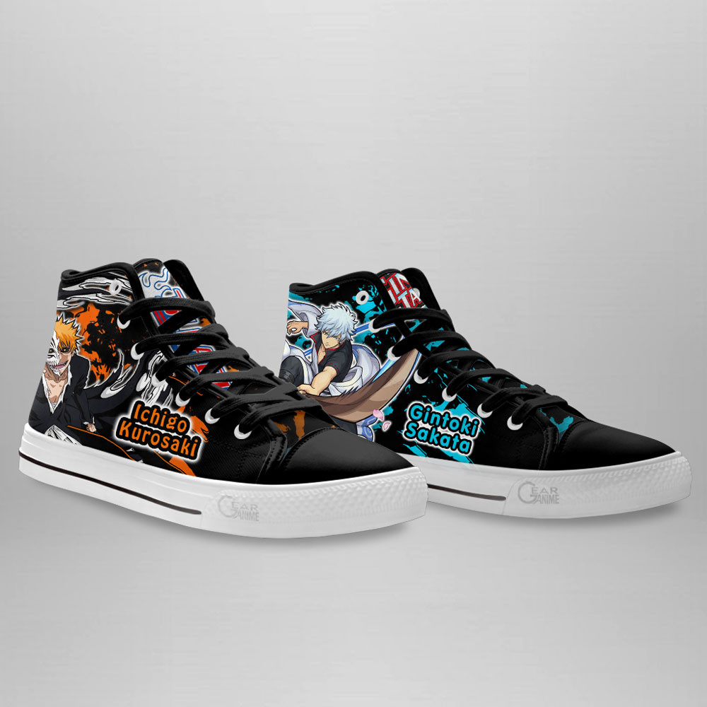 Ichigo Kurosaki and Gintoki Sakata High Top Shoes Anime Sneakers