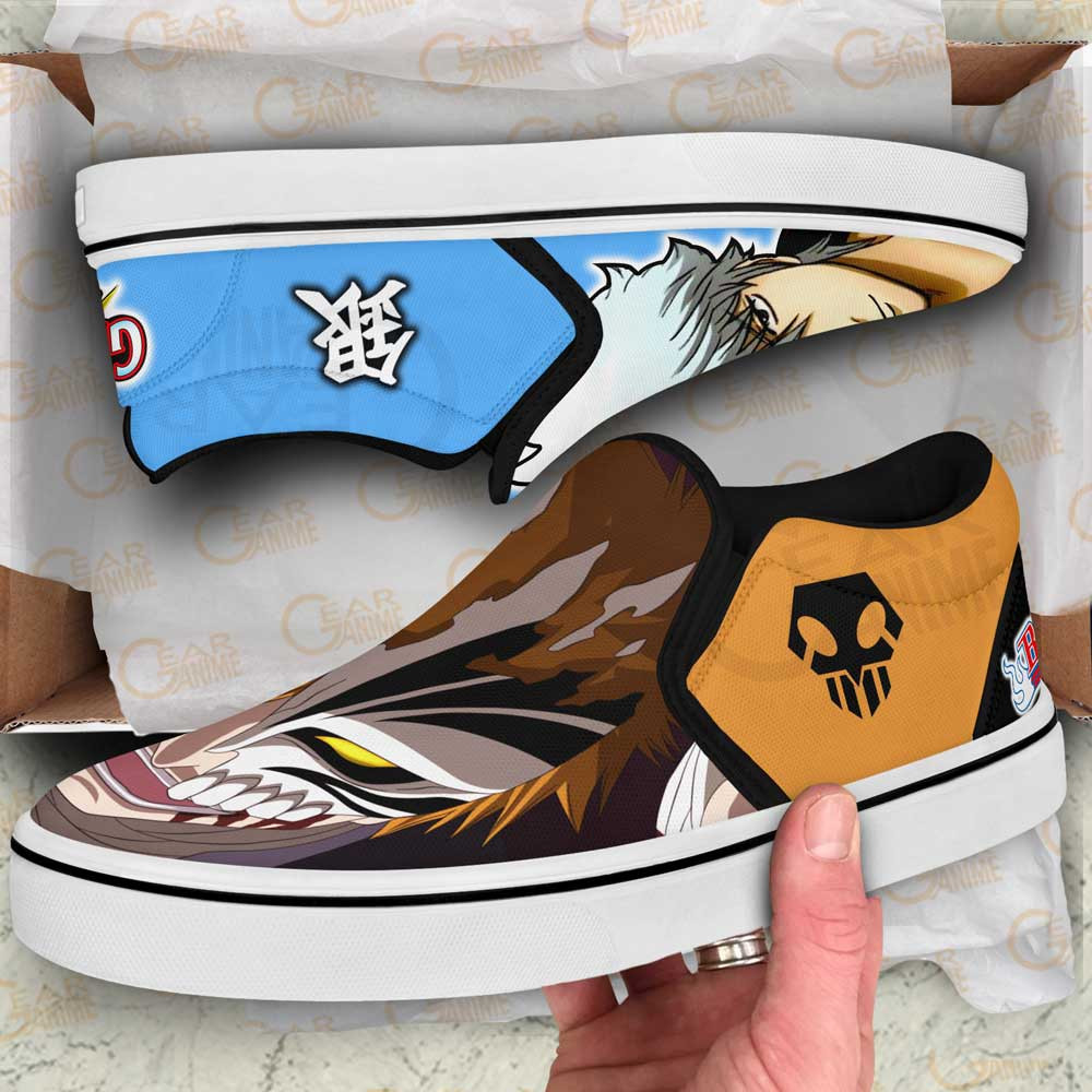 Ichigo Kurosaki and Gintoki Sakata Slip-On Shoes Canvas Custom Anime Shoes