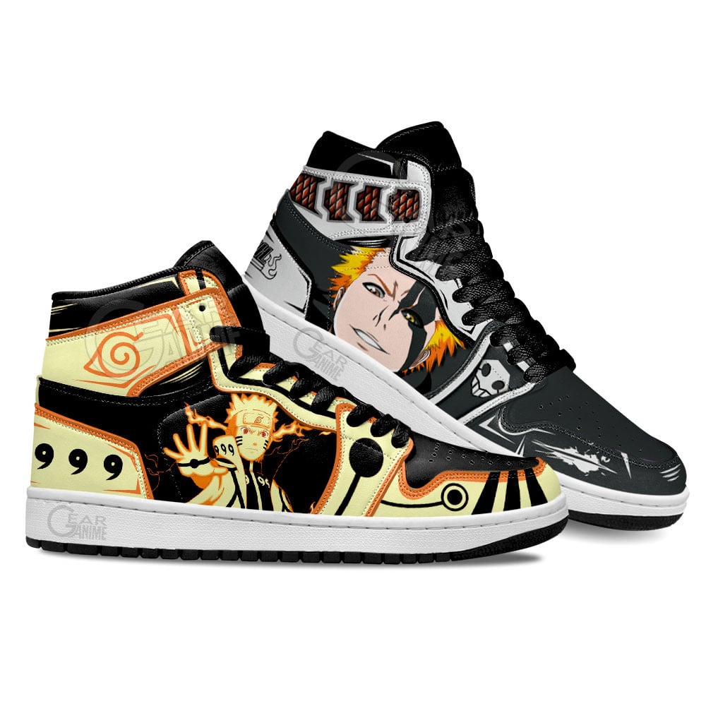 Ichigo Kurosaki and Naruto Uzumaki Bijuu Anime Shoes, Air Jordan Hightop