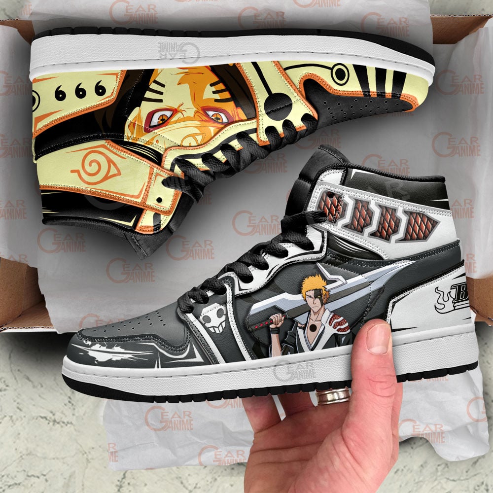 Ichigo Kurosaki and Naruto Uzumaki Bijuu Anime Shoes, Air Jordan Hightop