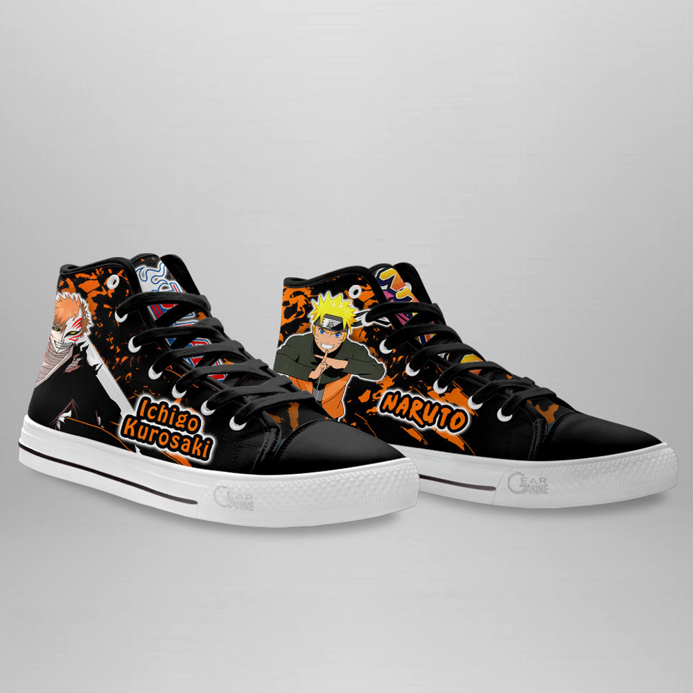 Ichigo Kurosaki and Nrt Uzumaki High Top Shoes Anime Sneakers