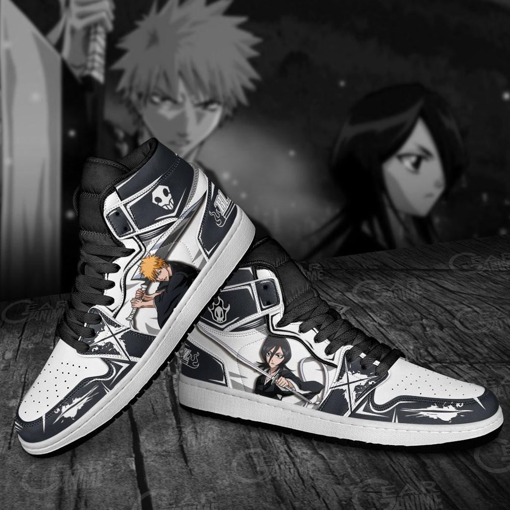 Ichigo Kurosaki And Rukia Kuchiki JD1s Sneakers Anime Bleach Shoes, Air Jordan Hightop