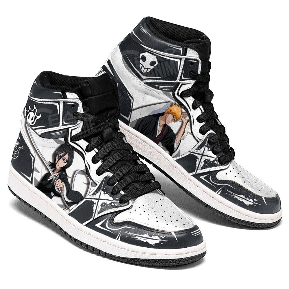 Ichigo Kurosaki And Rukia Kuchiki JD1s Sneakers Anime Bleach Shoes, Air Jordan Hightop