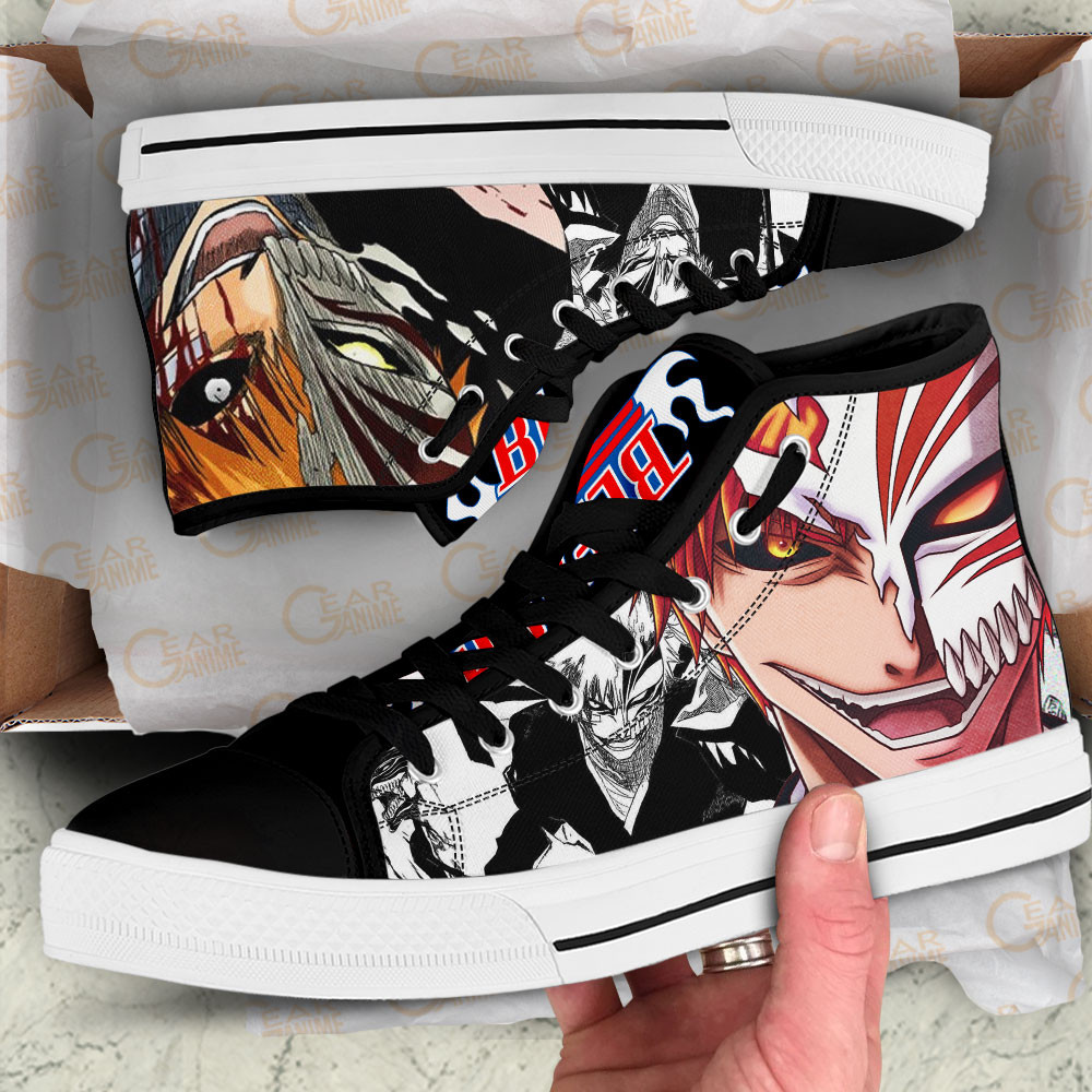 Ichigo Kurosaki High Top Shoes Bleach Custom Anime Sneakers Mix Manga
