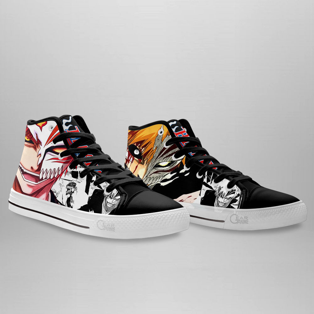 Ichigo Kurosaki High Top Shoes Bleach Custom Anime Sneakers Mix Manga