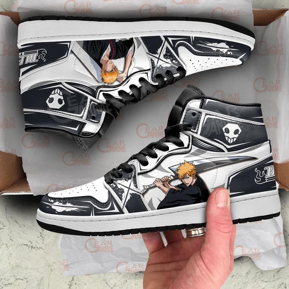 Ichigo Kurosaki JD1s Sneakers Anime Bleach Shoes, Air Jordan Hightop