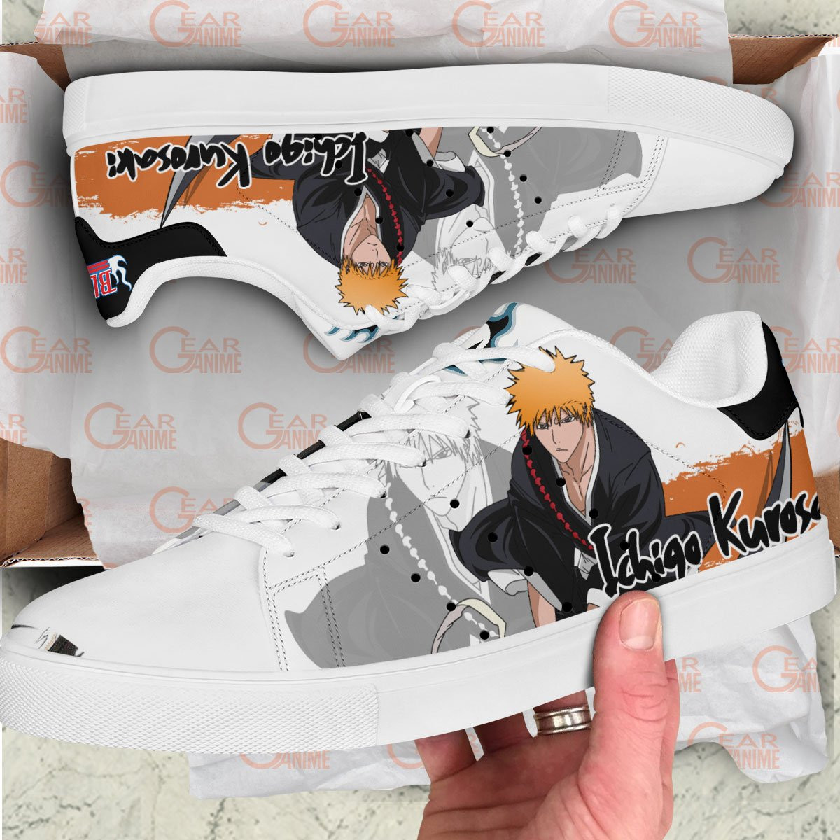Ichigo Kurosaki Skate Sneakers Custom Anime Bleach Shoes