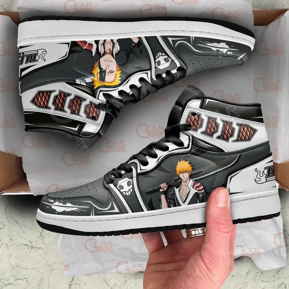 Ichigo True Shikai And Bankai JD1s Sneakers Anime Bleach Shoes, Air Jordan Hightop