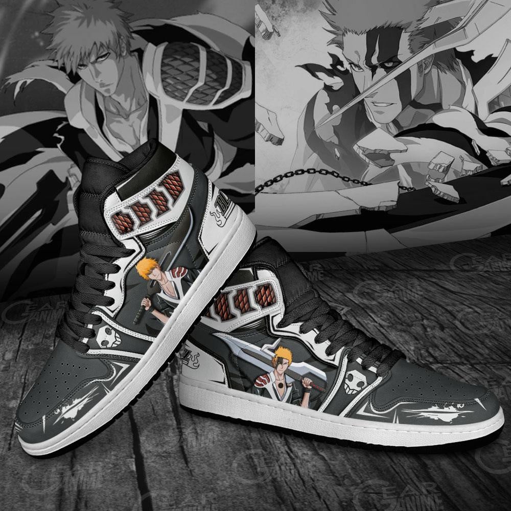 Ichigo True Shikai And Bankai JD1s Sneakers Anime Bleach Shoes, Air Jordan Hightop