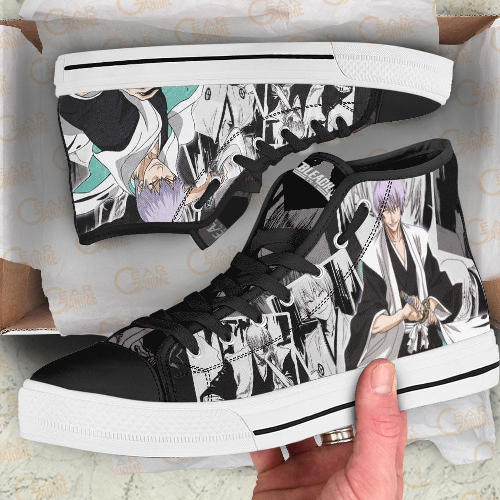 Ichimaru Gin High Top Shoes Custom Bleach Anime Sneakers