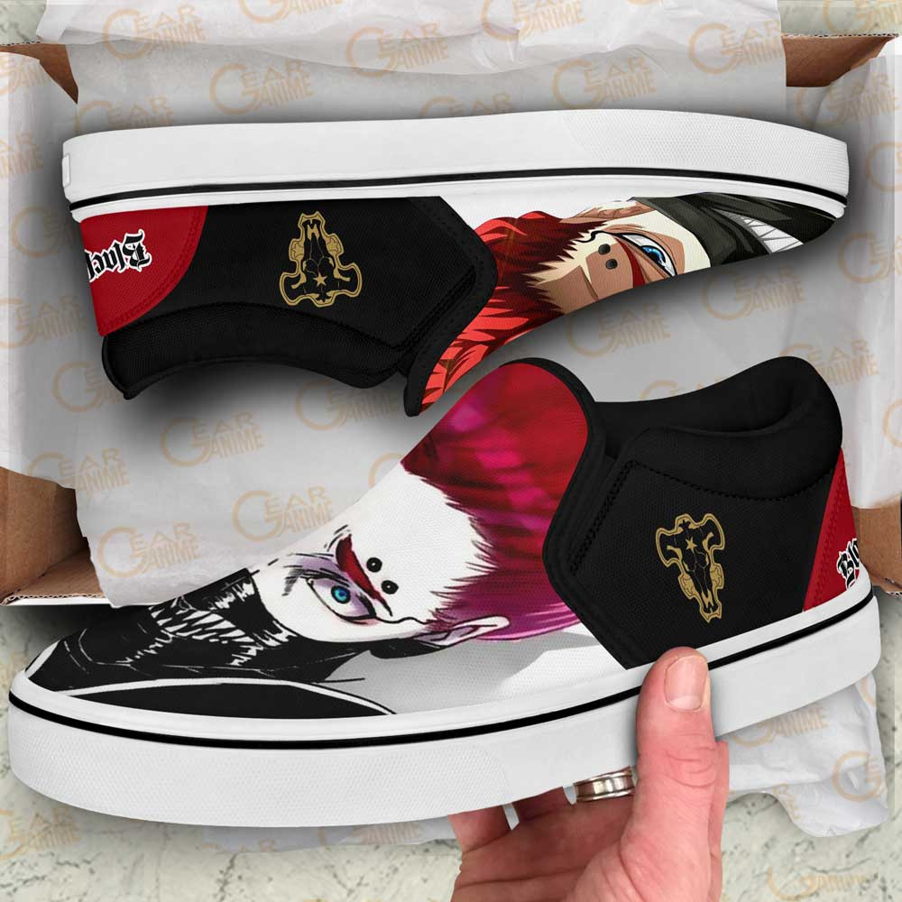 Ideale Zora Slip-On Shoes Canvas Custom Anime Black Clover Shoes