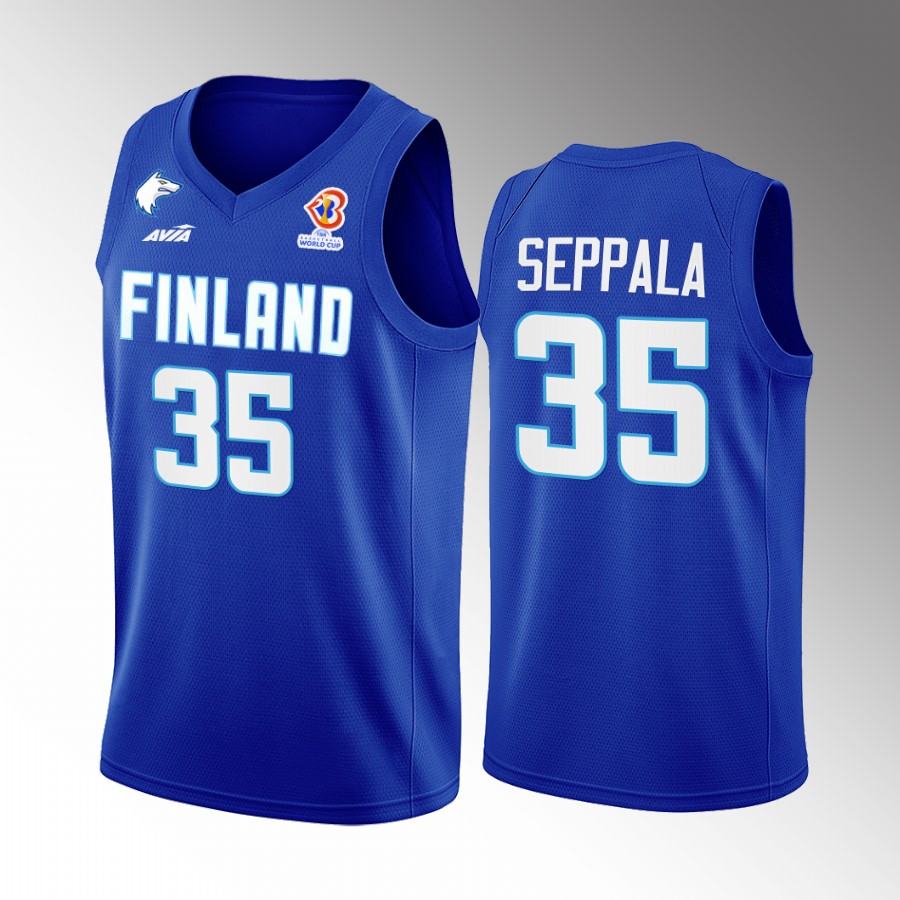 Ilari Seppala Finland 2022 FIBA World Cup Blue Jersey Away #35