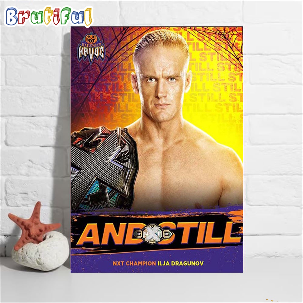 Ilja Dragunov And Still WWE NXT Champion at WWE Halloween Havoc Wall Art Poster Canvas