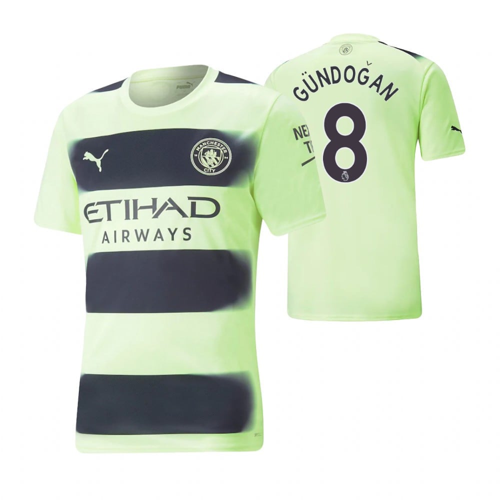 ilkay Gundogan 8 Manchester City 2022-23 Third Men Jersey – Neon Green