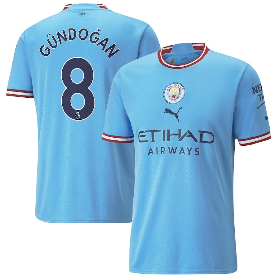 Ilkay Gundogan 8 Manchester City Men 2022/23 Home Jersey – Sky Blue