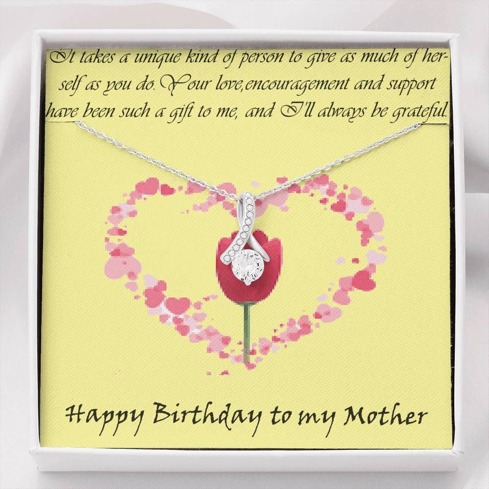 I’ll Always Be Grateful Birthday Gift For Mom 14K White Gold Alluring Beauty Necklace