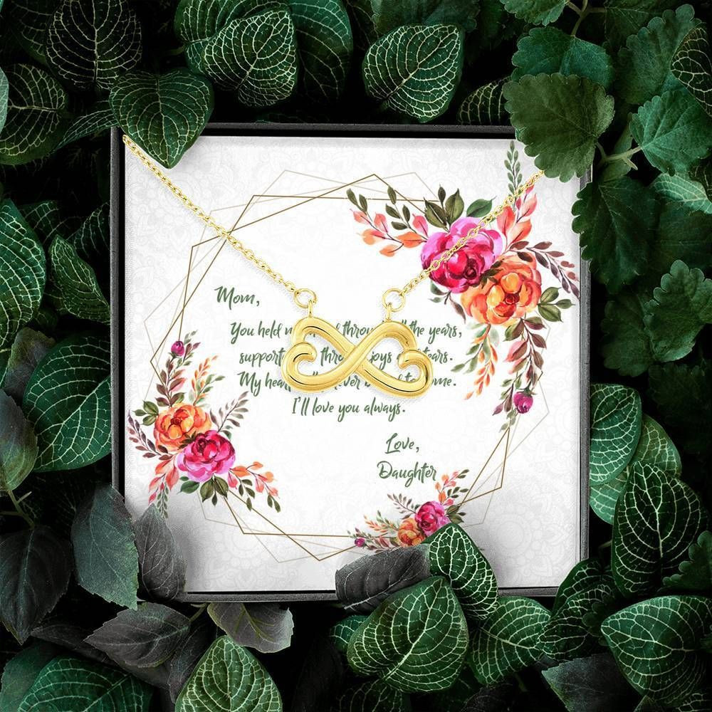 I’ll Love You Always 18K Gold Infinity Heart Necklace Gift For Mom