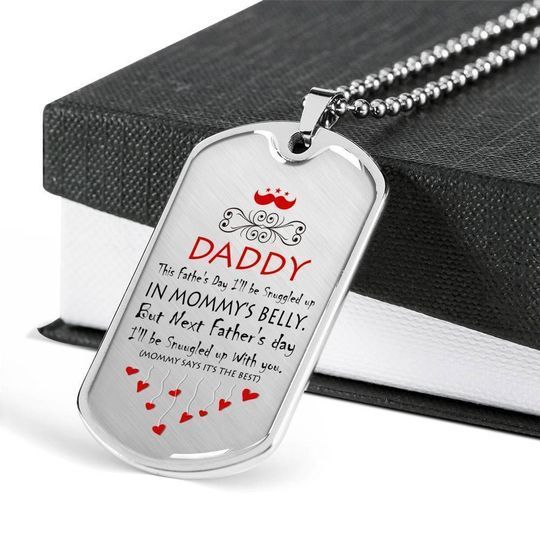 I’ll Snuggled With You Dog Tag Pendant Necklace Gift For Dad
