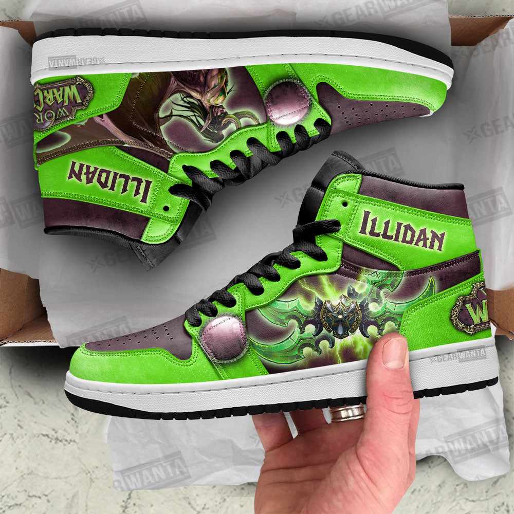 Illidan World of Warcraft JD Sneakers Shoes For Fans, Air Jordan Hightop