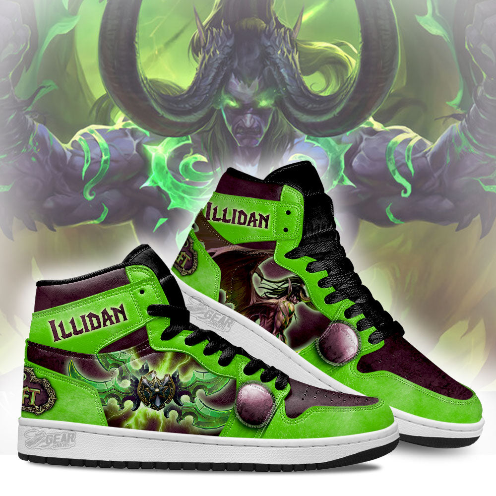 Illidan World of Warcraft JD Sneakers Shoes For Fans, Air Jordan Hightop