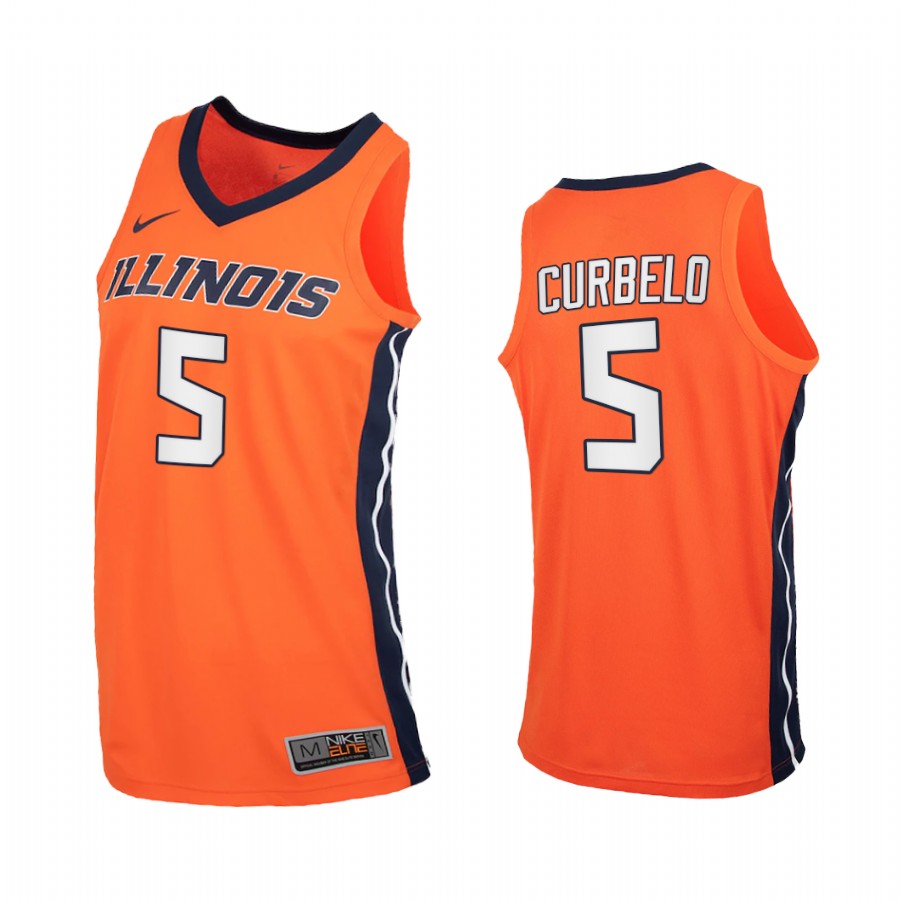 Illinois Fighting Illini André Curbelo Orange 2020-21 College Jersey