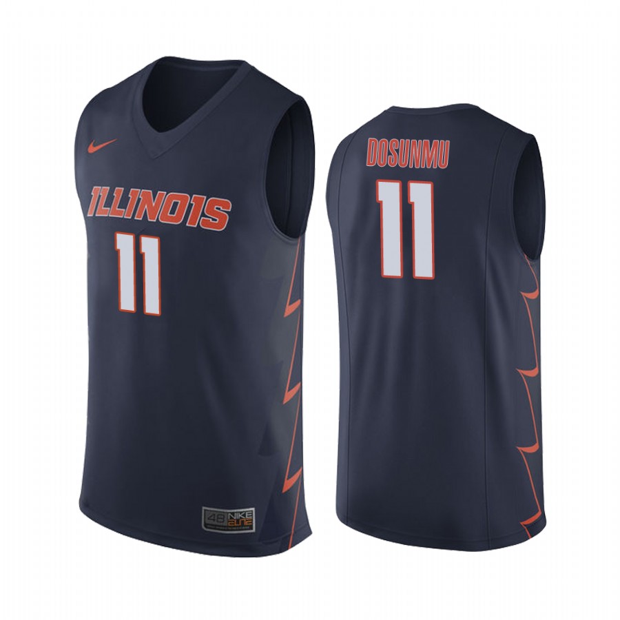 Illinois Fighting Illini Ayo Dosunmu Navy College Jersey