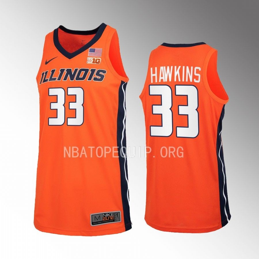 Illinois Fighting Illini Coleman Hawkins Jersey 2022-23 Orange Uniform