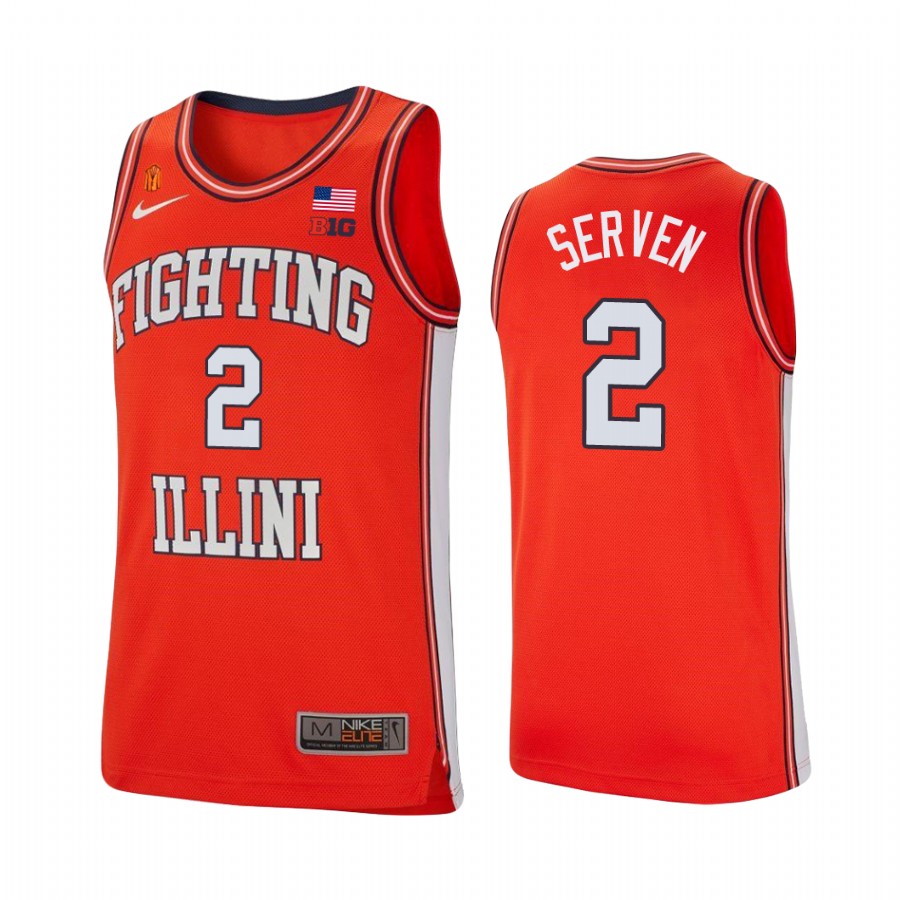 Illinois Fighting Illini Connor Serven Jersey College Orange Retro